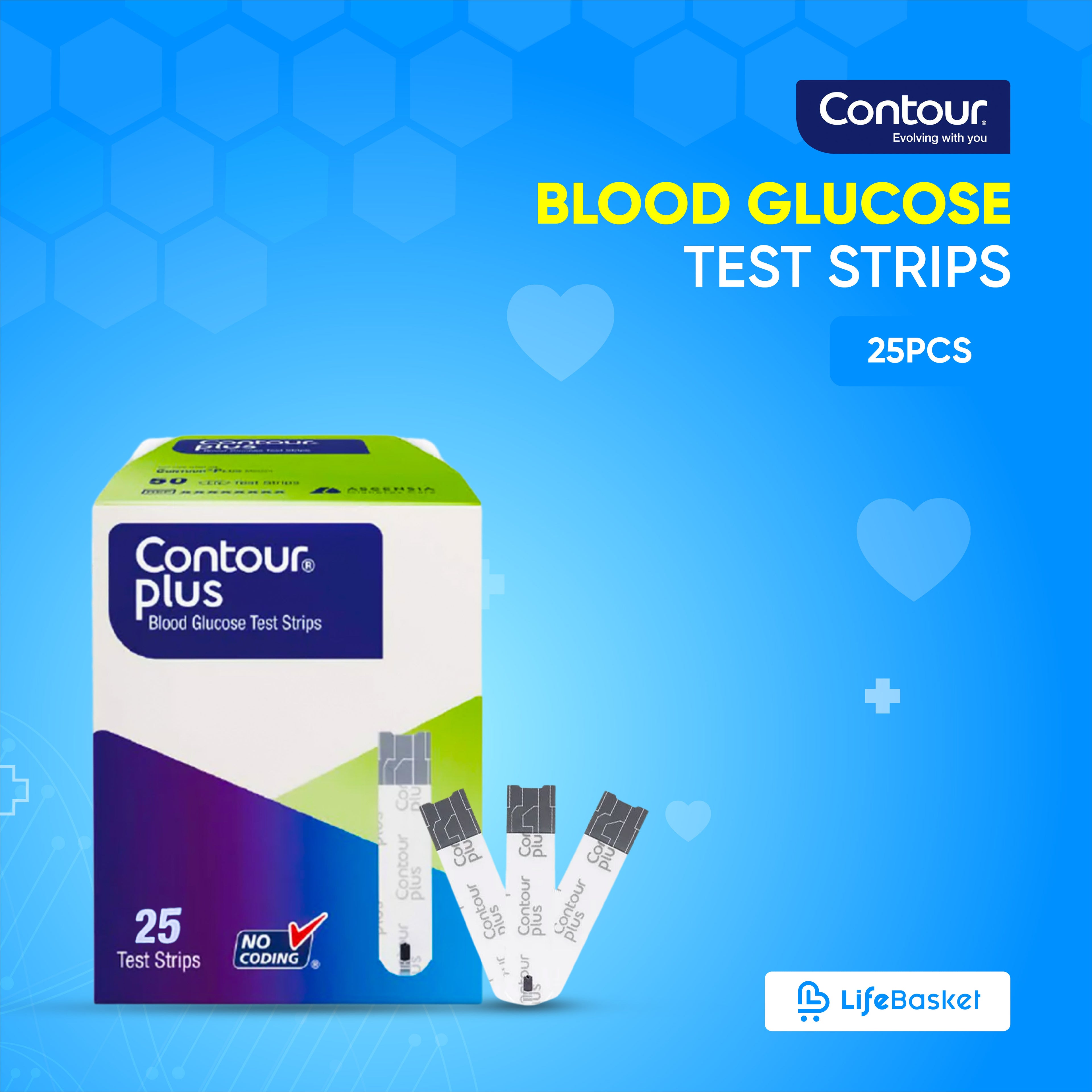 Contour Plus Blood Glucose Strip 25's Pack
