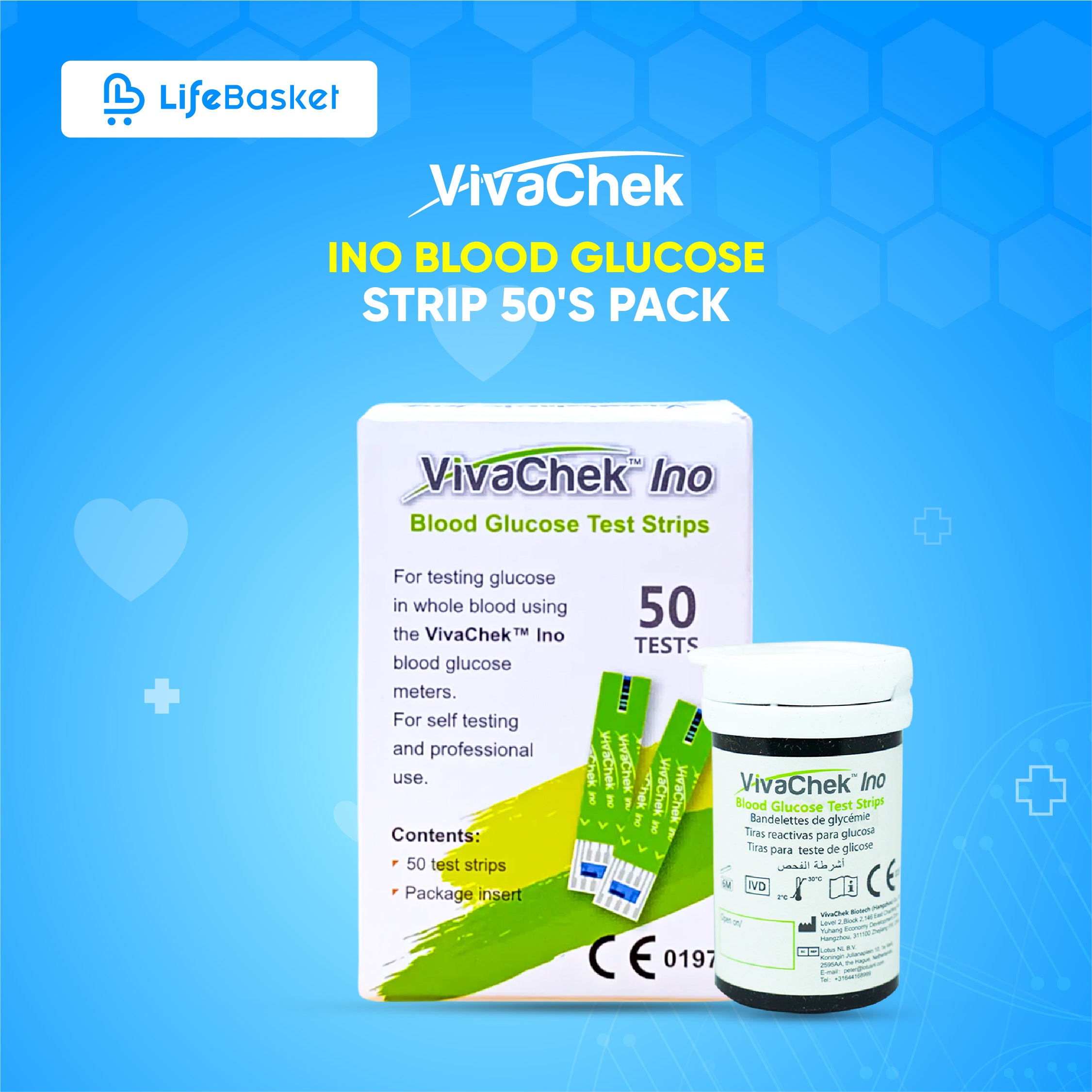 Vivacheck Ino Blood Glucose Strip 50's Pack