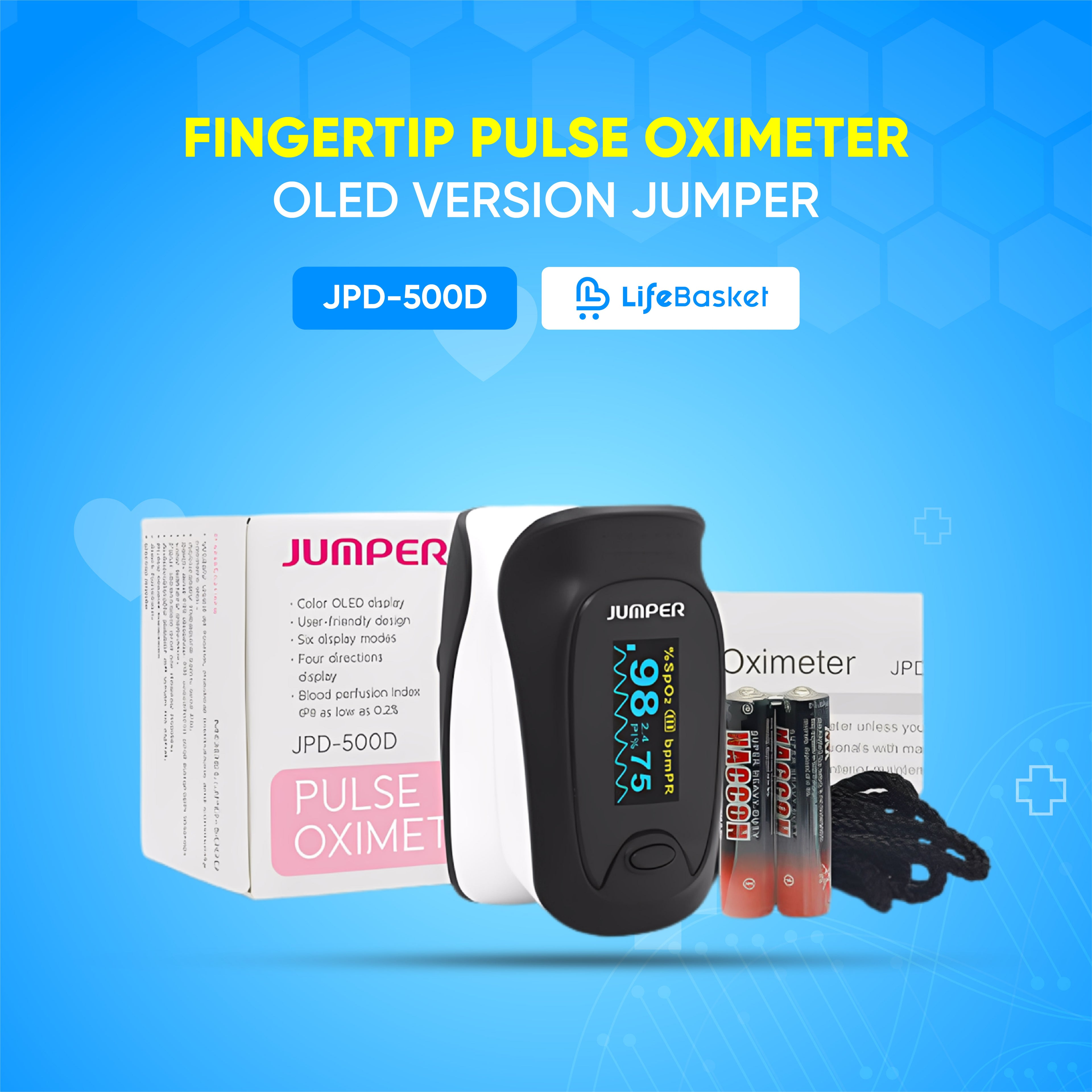Fingertip Pulse Oximeter Oled Version Jumper  JPD-500D